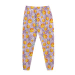 Watercolor Apricot Fruit Pattern Print Jogger Pants