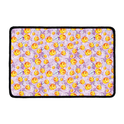 Watercolor Apricot Fruit Pattern Print Kitchen Mat