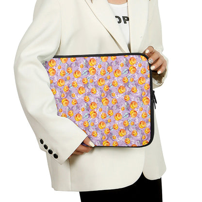 Watercolor Apricot Fruit Pattern Print Laptop Sleeve