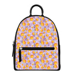 Watercolor Apricot Fruit Pattern Print Leather Backpack