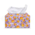 Watercolor Apricot Fruit Pattern Print Leather Tissue Box Cover