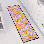 Watercolor Apricot Fruit Pattern Print Long Kitchen Mat