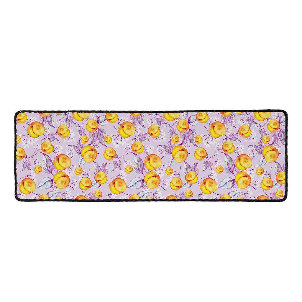 Watercolor Apricot Fruit Pattern Print Long Kitchen Mat