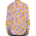 Watercolor Apricot Fruit Pattern Print Long Sleeve Baseball Jersey