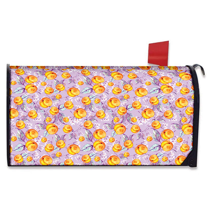 Watercolor Apricot Fruit Pattern Print Mailbox Cover
