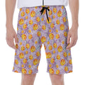 Watercolor Apricot Fruit Pattern Print Men's Beach Shorts