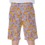 Watercolor Apricot Fruit Pattern Print Men's Beach Shorts