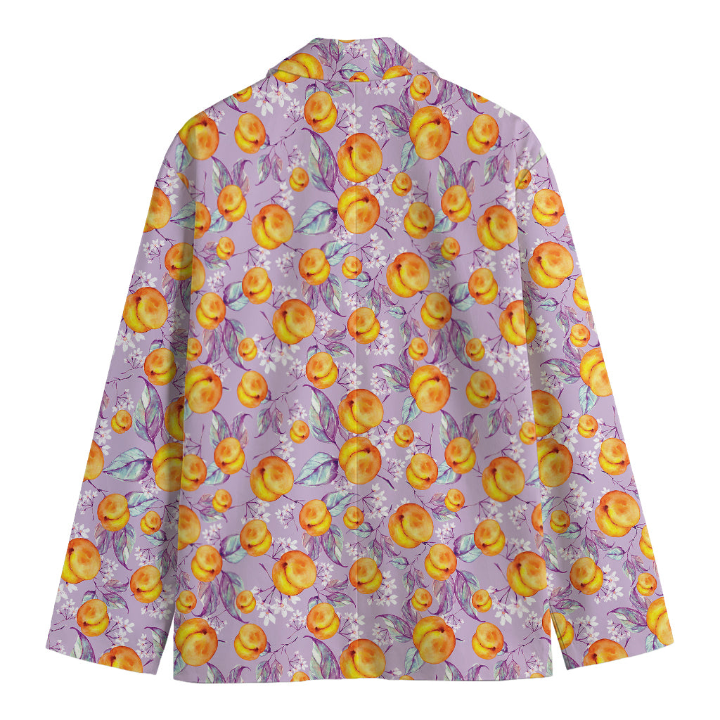 Watercolor Apricot Fruit Pattern Print Men's Blazer