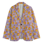 Watercolor Apricot Fruit Pattern Print Men's Cotton Blazer