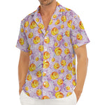 Watercolor Apricot Fruit Pattern Print Men's Deep V-Neck Shirt