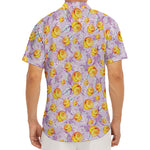 Watercolor Apricot Fruit Pattern Print Men's Deep V-Neck Shirt