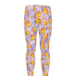 Watercolor Apricot Fruit Pattern Print Men's leggings