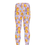 Watercolor Apricot Fruit Pattern Print Men's leggings