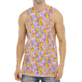Watercolor Apricot Fruit Pattern Print Men's Muscle Tank Top