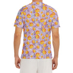 Watercolor Apricot Fruit Pattern Print Men's Short Sleeve Rash Guard