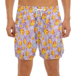 Watercolor Apricot Fruit Pattern Print Men's Split Running Shorts