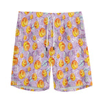 Watercolor Apricot Fruit Pattern Print Men's Sports Shorts