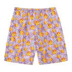 Watercolor Apricot Fruit Pattern Print Men's Swim Trunks