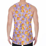 Watercolor Apricot Fruit Pattern Print Men's Velvet Tank Top