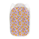 Watercolor Apricot Fruit Pattern Print Mesh Laundry Hamper