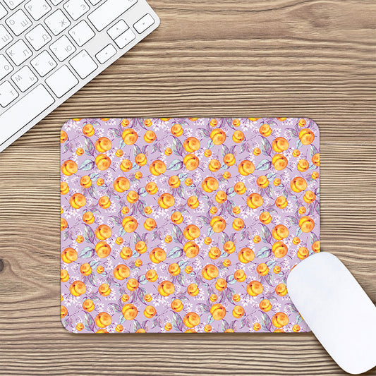 Watercolor Apricot Fruit Pattern Print Mouse Pad