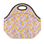Watercolor Apricot Fruit Pattern Print Neoprene Lunch Bag