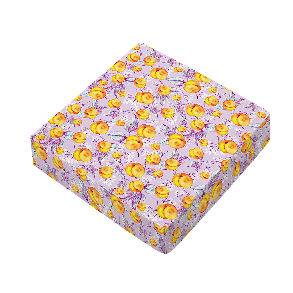 Watercolor Apricot Fruit Pattern Print Outdoor Seat Cushion Cover