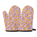 Watercolor Apricot Fruit Pattern Print Oven Mitts