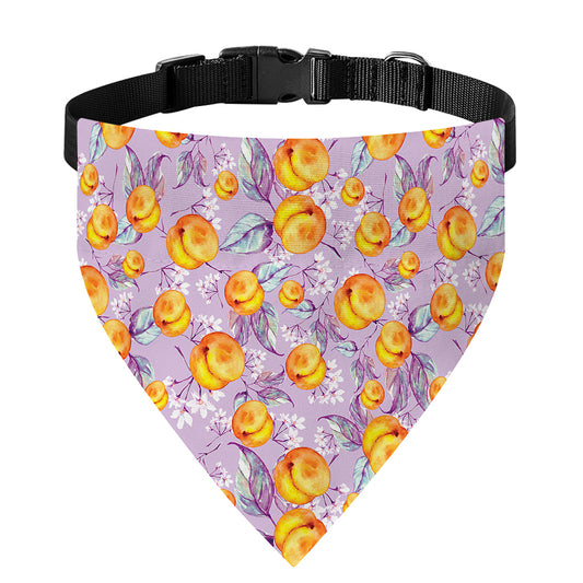 Watercolor Apricot Fruit Pattern Print Over The Collar Dog Bandana