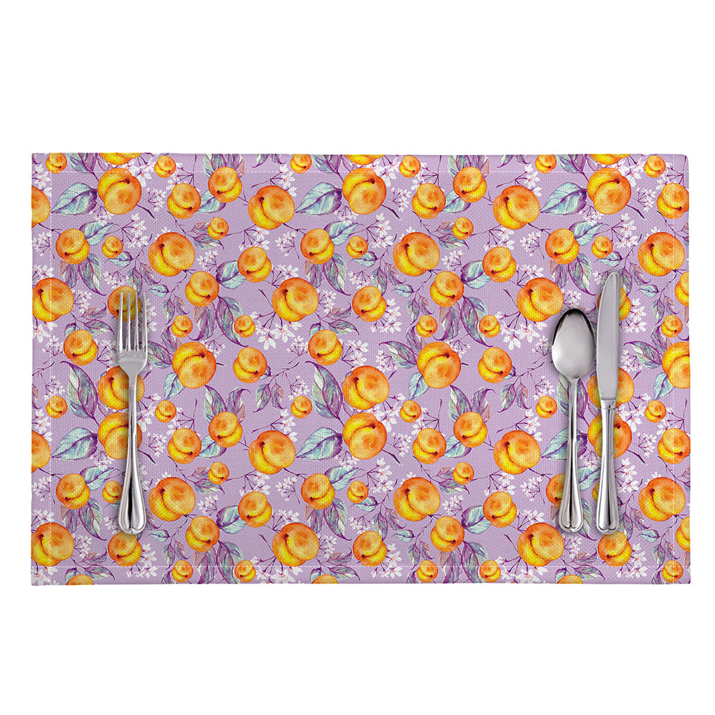 Watercolor Apricot Fruit Pattern Print Placemat
