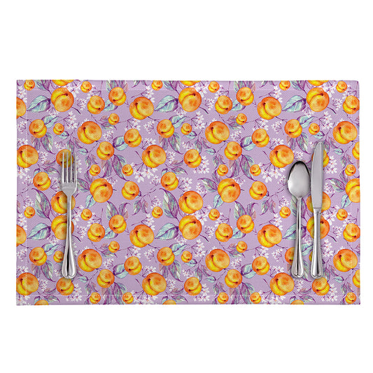 Watercolor Apricot Fruit Pattern Print Placemat