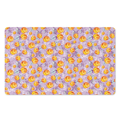 Watercolor Apricot Fruit Pattern Print Polyester Doormat