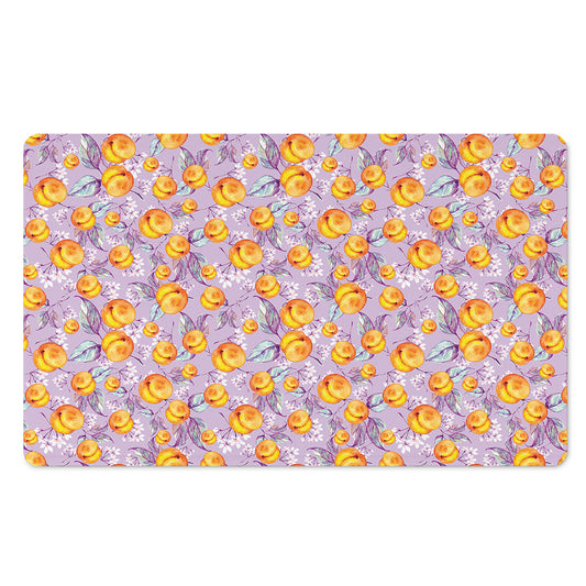 Watercolor Apricot Fruit Pattern Print Polyester Doormat