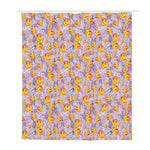 Watercolor Apricot Fruit Pattern Print Polyester Shower Curtain