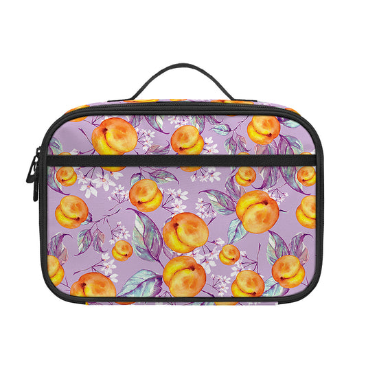 Watercolor Apricot Fruit Pattern Print Portable Lunch Bag