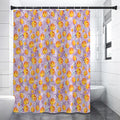 Watercolor Apricot Fruit Pattern Print Premium Shower Curtain