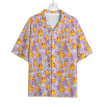 Watercolor Apricot Fruit Pattern Print Rayon Hawaiian Shirt