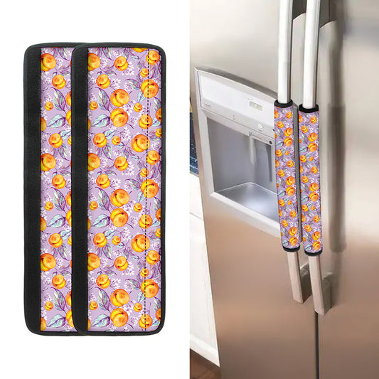 Watercolor Apricot Fruit Pattern Print Refrigerator Handle Covers