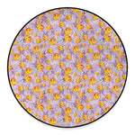 Watercolor Apricot Fruit Pattern Print Round Floor Mat