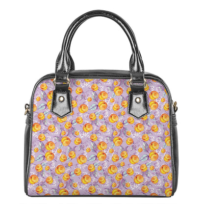 Watercolor Apricot Fruit Pattern Print Shoulder Handbag