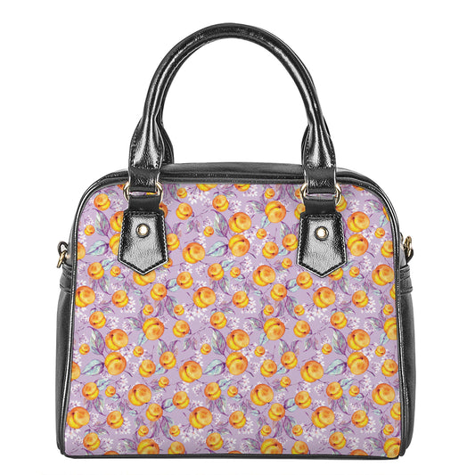 Watercolor Apricot Fruit Pattern Print Shoulder Handbag