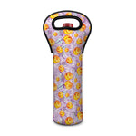 Watercolor Apricot Fruit Pattern Print Single Neoprene Wine Tote
