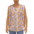 Watercolor Apricot Fruit Pattern Print Sleeveless Baseball Jersey