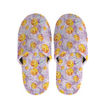 Watercolor Apricot Fruit Pattern Print Slippers