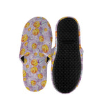 Watercolor Apricot Fruit Pattern Print Slippers