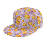 Watercolor Apricot Fruit Pattern Print Snapback Cap