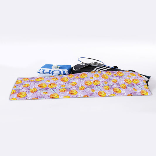 Watercolor Apricot Fruit Pattern Print Sports Towel