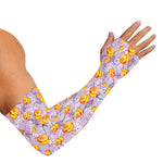 Watercolor Apricot Fruit Pattern Print Sun Protection Arm Sleeves