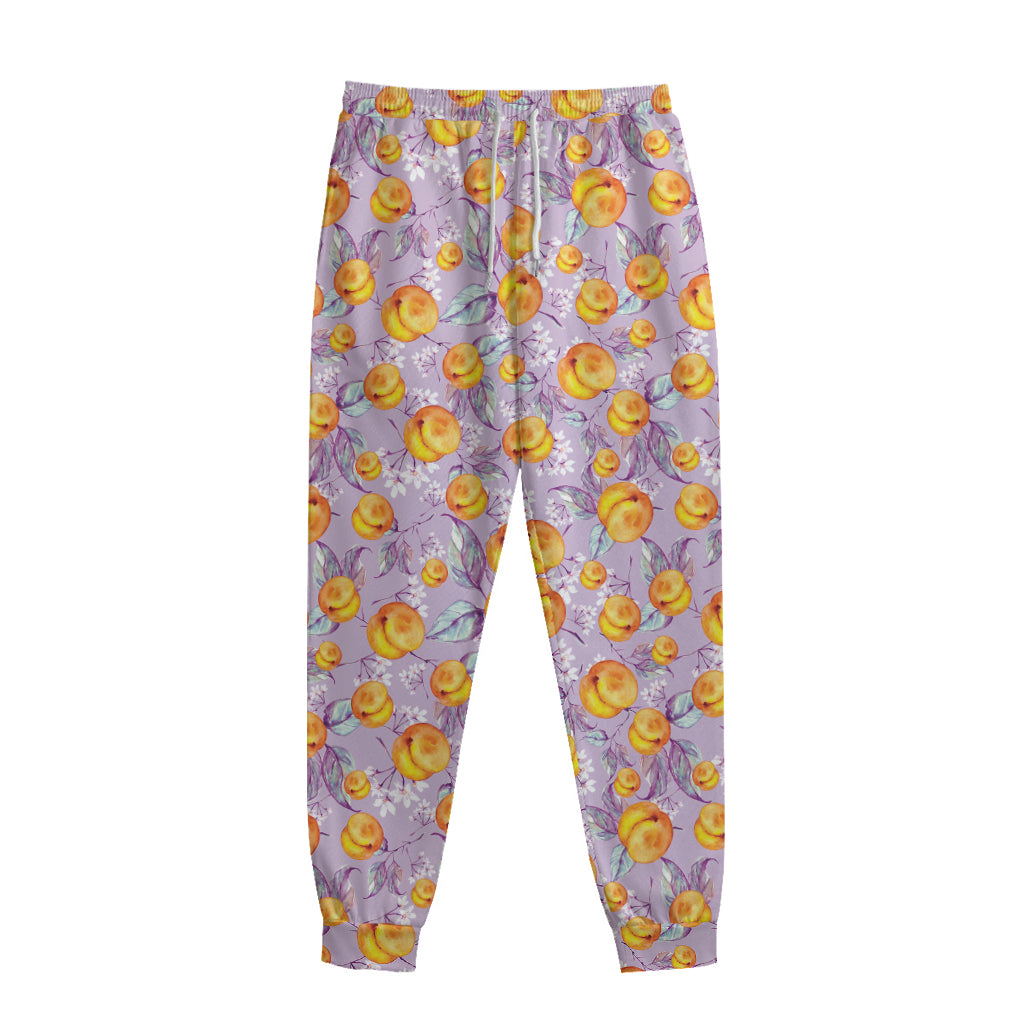 Watercolor Apricot Fruit Pattern Print Sweatpants