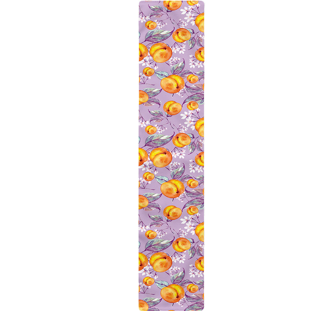 Watercolor Apricot Fruit Pattern Print Table Runner